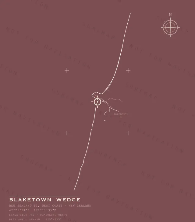 Blaketown Wedge chart, the full artwork printed on the back