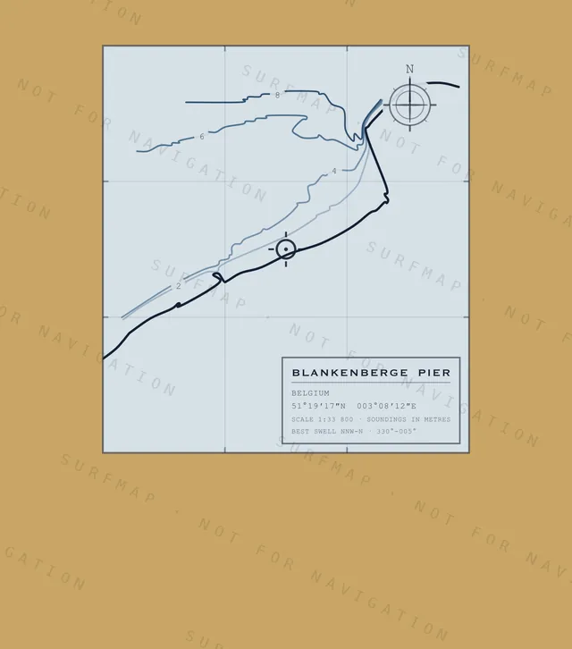 Blankenberge Pier chart, the full artwork printed on the back
