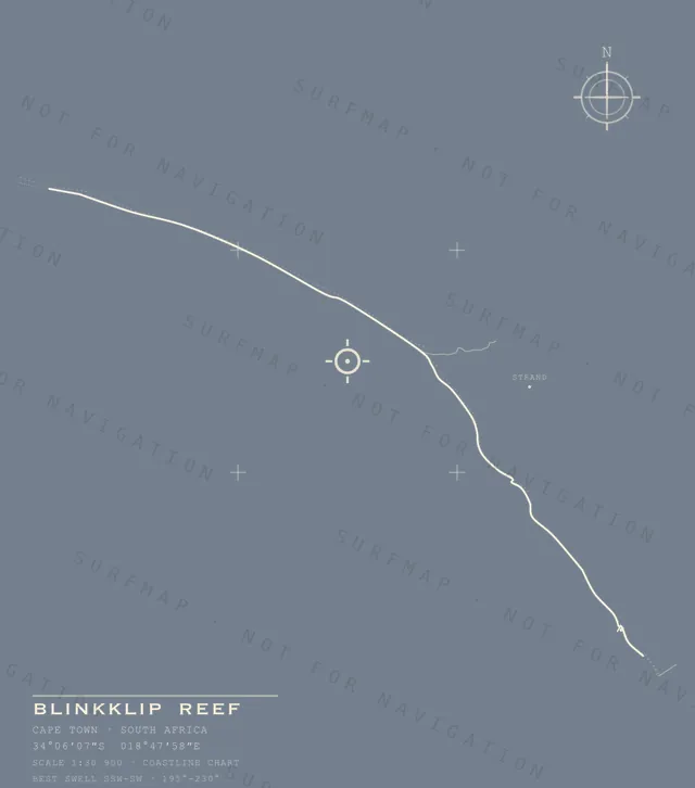 Blinkklip Reef chart, the full artwork printed on the back