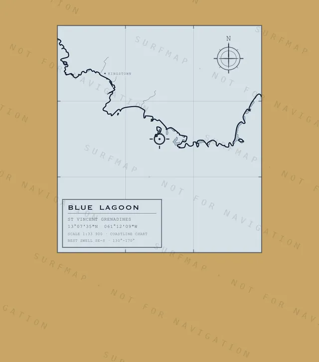 Blue Lagoon chart, the full artwork printed on the back