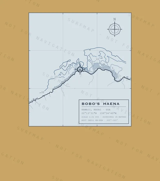Bobo's Haena chart, the full artwork printed on the back