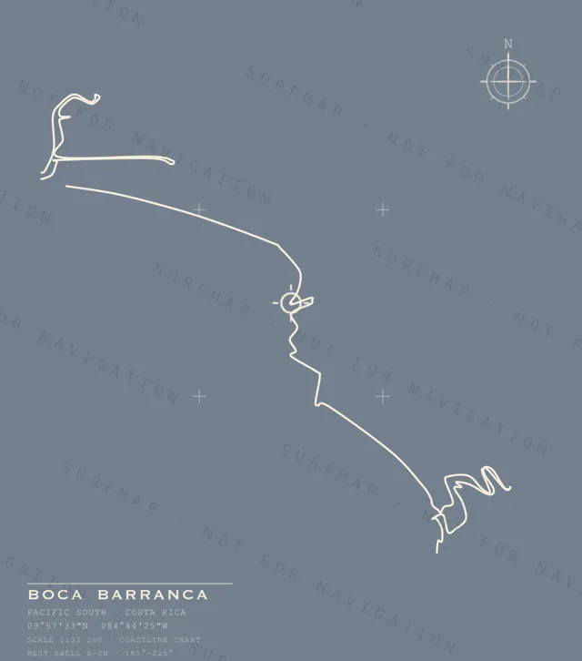 Boca Barranca chart, the full artwork printed on the back