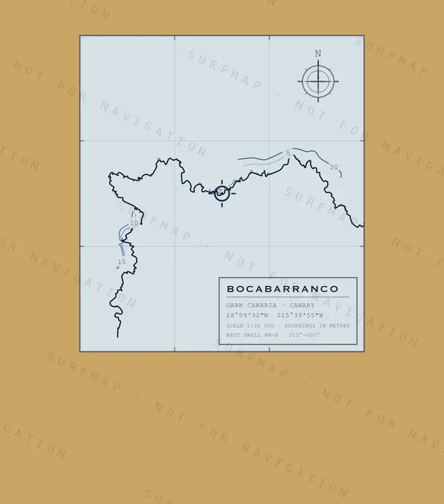 Bocabarranco chart, the full artwork printed on the back