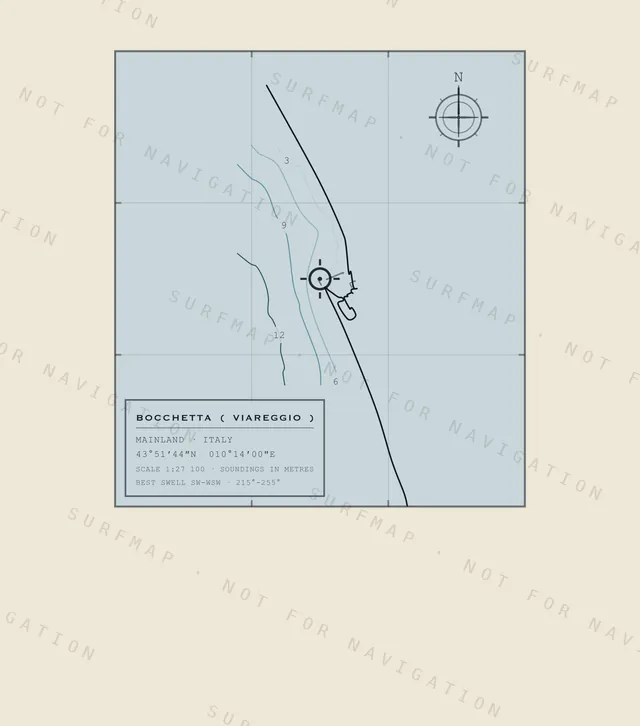 Bocchetta ( Viareggio ) chart, the full artwork printed on the back
