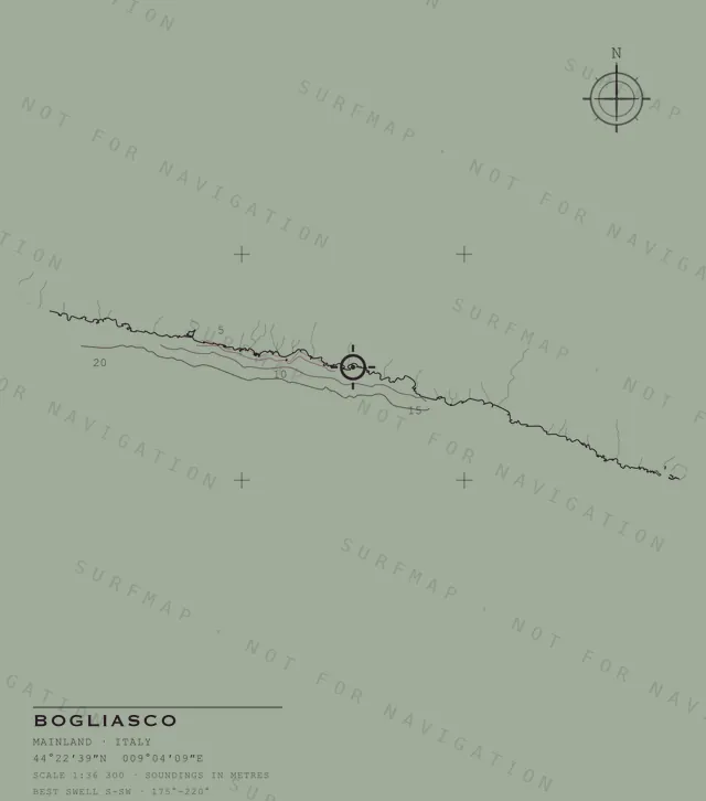 Bogliasco chart, the full artwork printed on the back