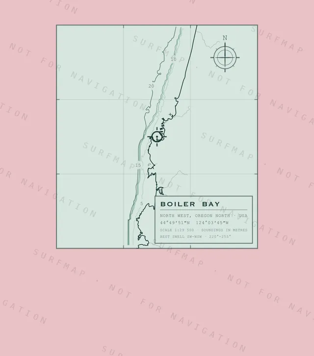 Boiler Bay chart, the full artwork printed on the back