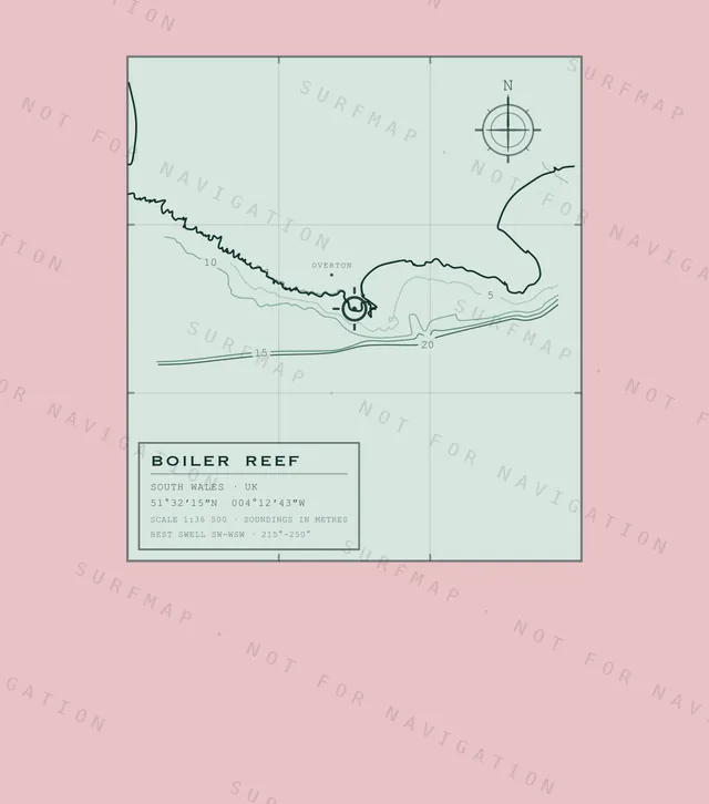 Boiler Reef chart, the full artwork printed on the back