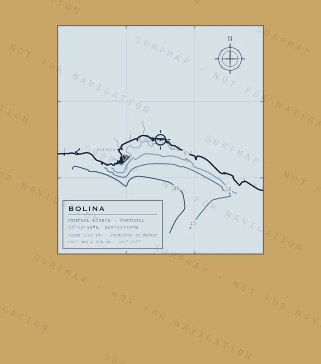 Bolina chart, the full artwork printed on the back