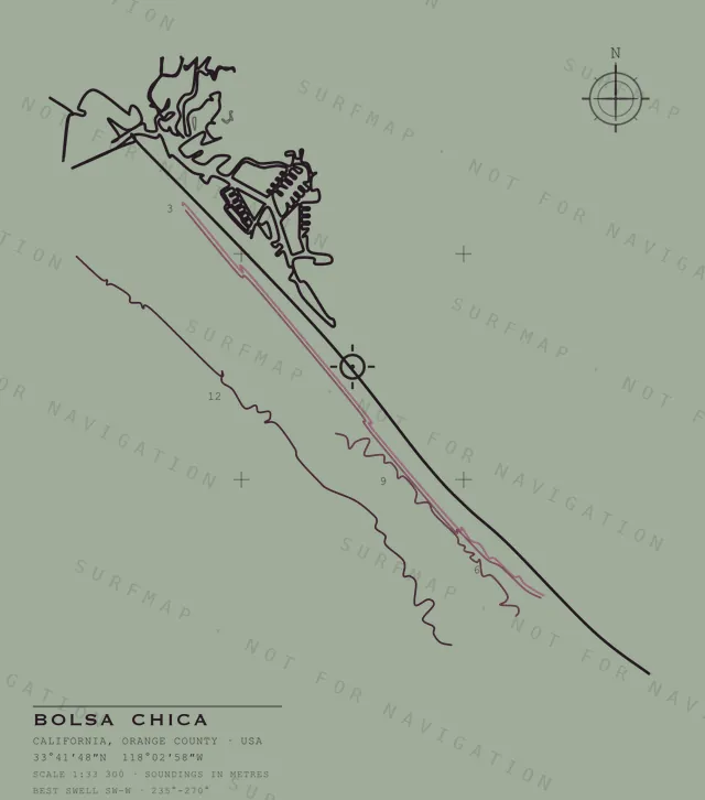 Bolsa Chica chart, the full artwork printed on the back
