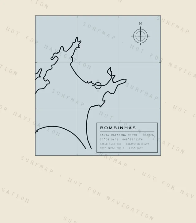Bombinhas chart, the full artwork printed on the back