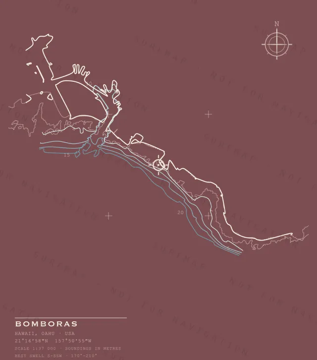 Bomboras chart, the full artwork printed on the back