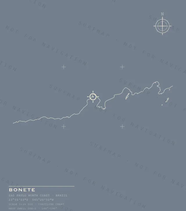 Bonete chart, the full artwork printed on the back