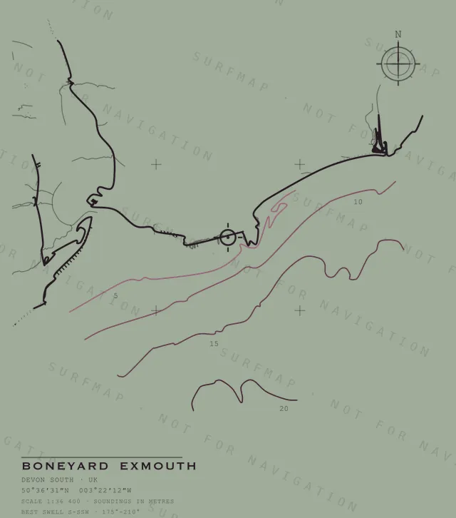 BoneYard Exmouth chart, the full artwork printed on the back