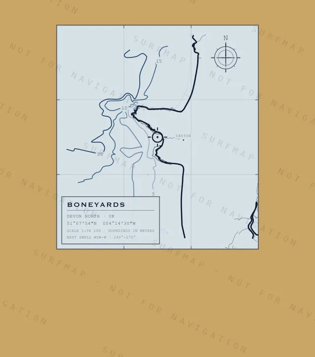 Boneyards chart, the full artwork printed on the back