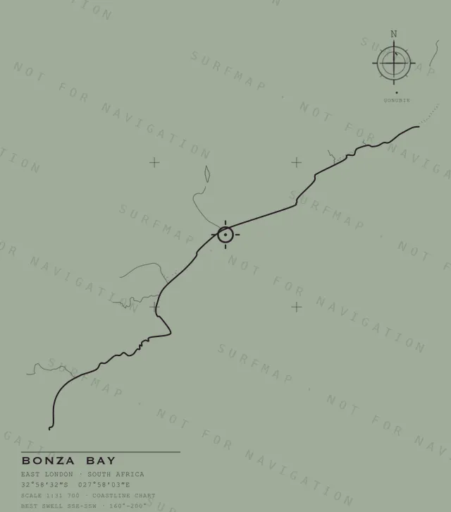 Bonza Bay chart, the full artwork printed on the back
