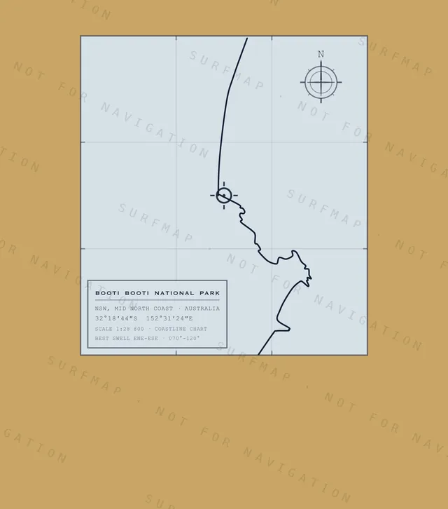 Booti Booti National Park chart, the full artwork printed on the back