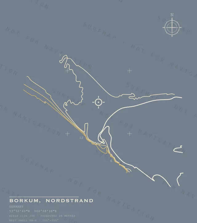 Borkum, Nordstrand chart, the full artwork printed on the back