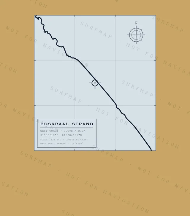 Boskraal Strand chart, the full artwork printed on the back