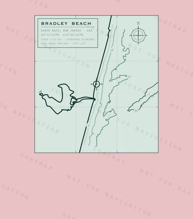 Bradley Beach chart, the full artwork printed on the back