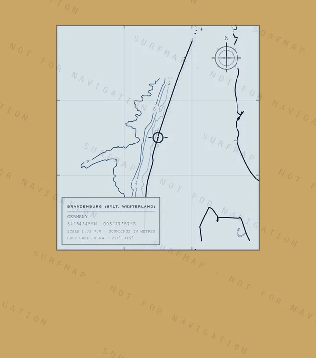 Brandenburg (Sylt, Westerland) chart, the full artwork printed on the back