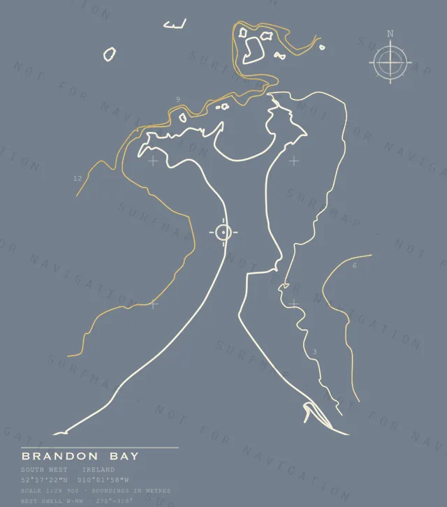 Brandon Bay chart, the full artwork printed on the back