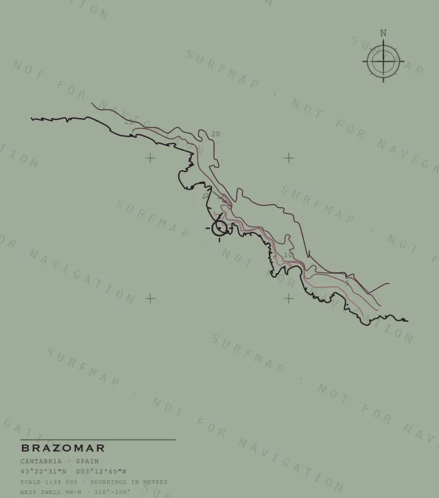 Brazomar chart, the full artwork printed on the back