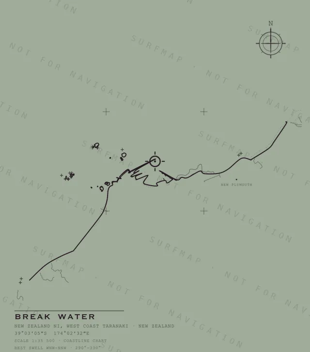 Break Water chart, the full artwork printed on the back