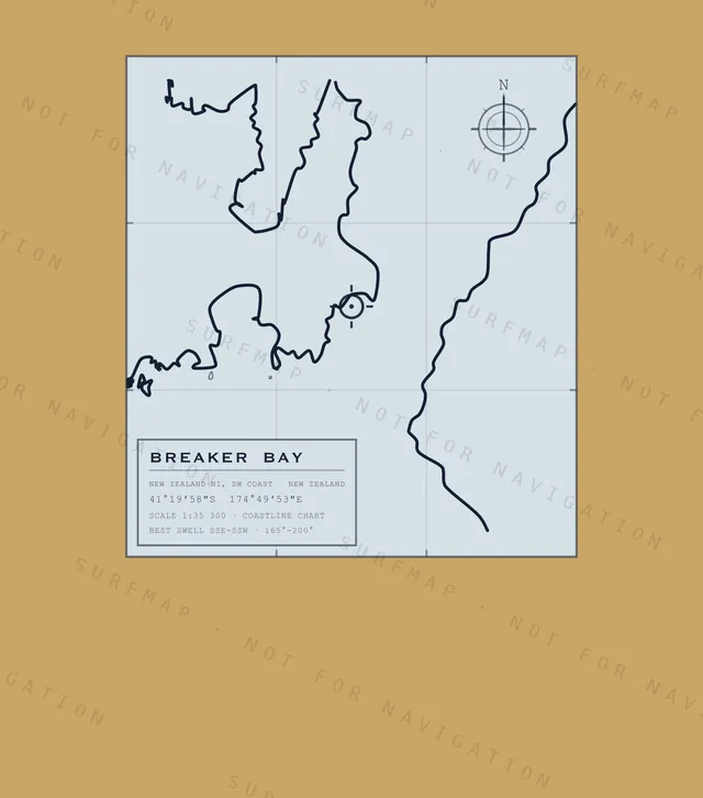 Breaker Bay chart, the full artwork printed on the back