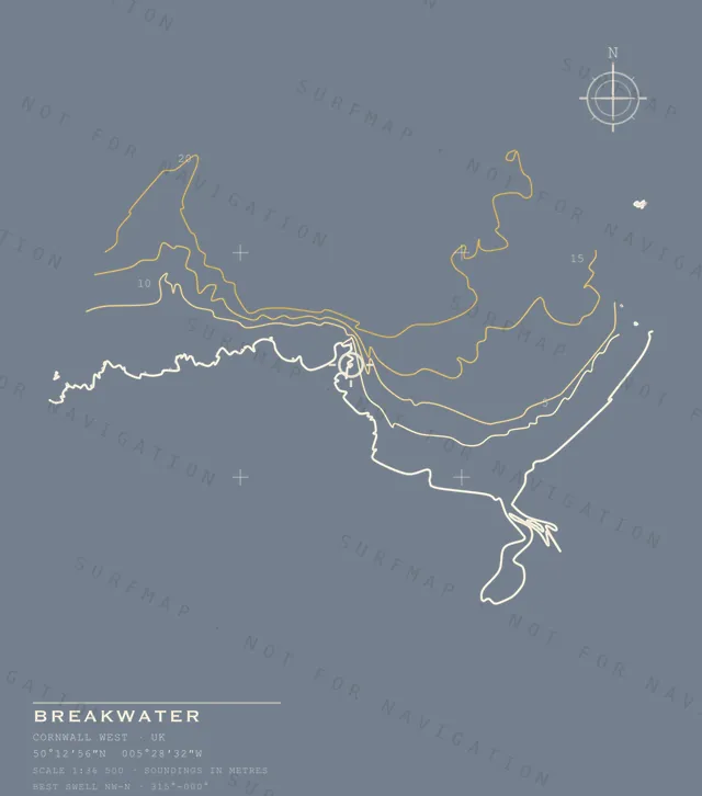 Breakwater chart, the full artwork printed on the back
