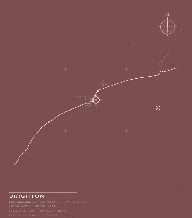 Brighton chart, the full artwork printed on the back