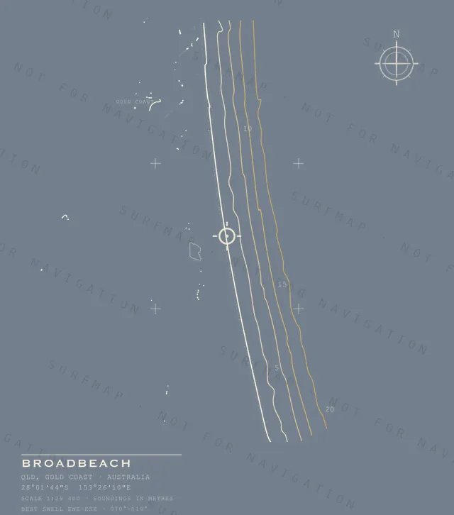 Broadbeach chart, the full artwork printed on the back