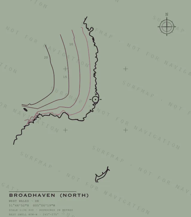 Broadhaven (North) chart, the full artwork printed on the back