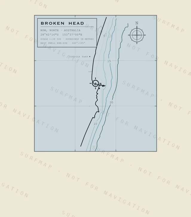Broken Head chart, the full artwork printed on the back