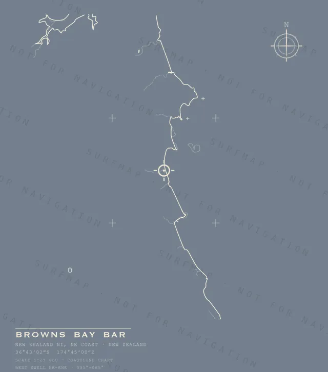 Browns Bay Bar chart, the full artwork printed on the back