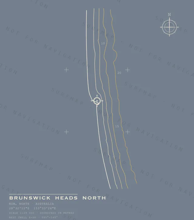 Brunswick Heads North chart, the full artwork printed on the back