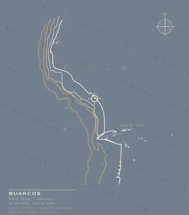 Buarcos chart, the full artwork printed on the back