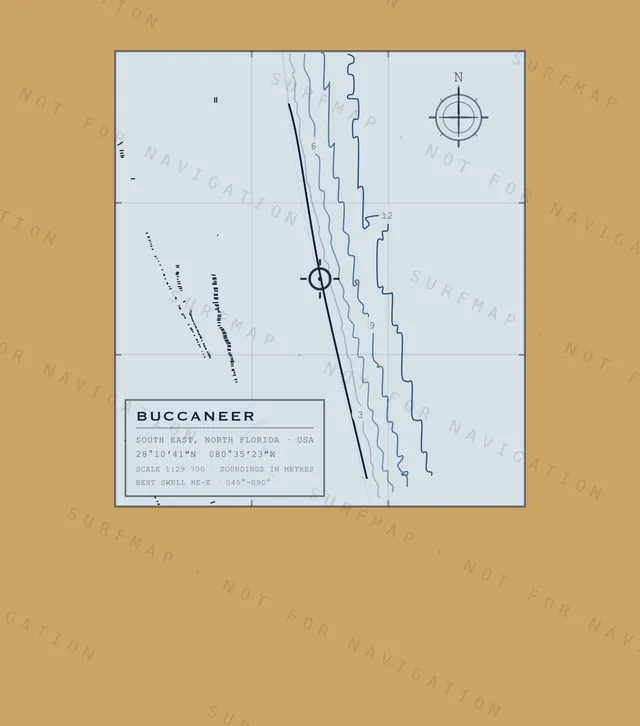 Buccaneer chart, the full artwork printed on the back