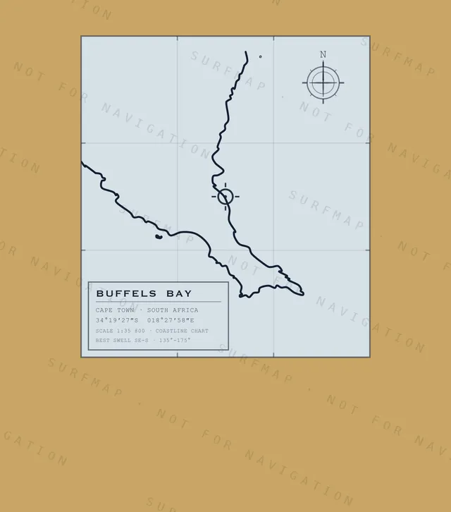 Buffels Bay chart, the full artwork printed on the back