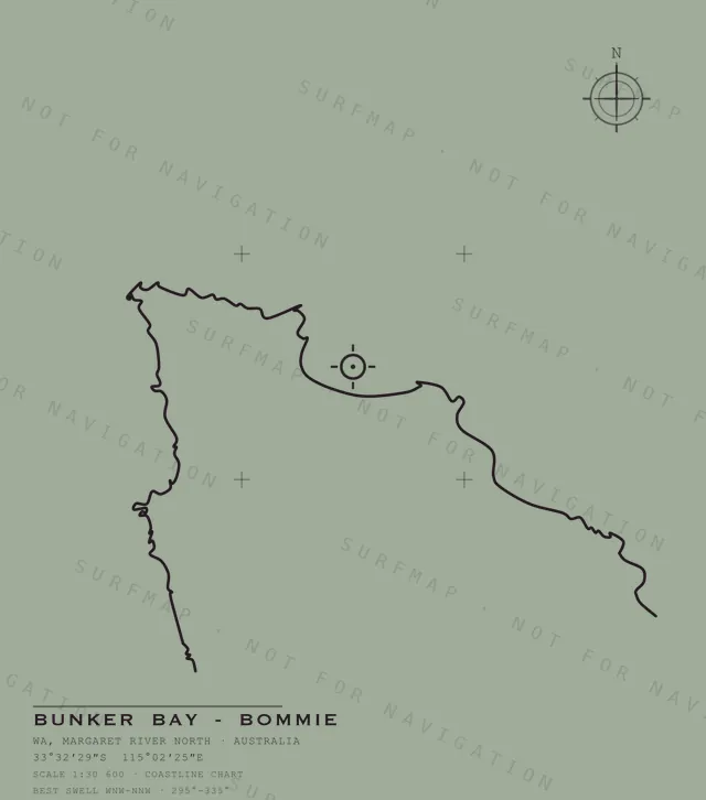Bunker Bay - Bommie chart, the full artwork printed on the back