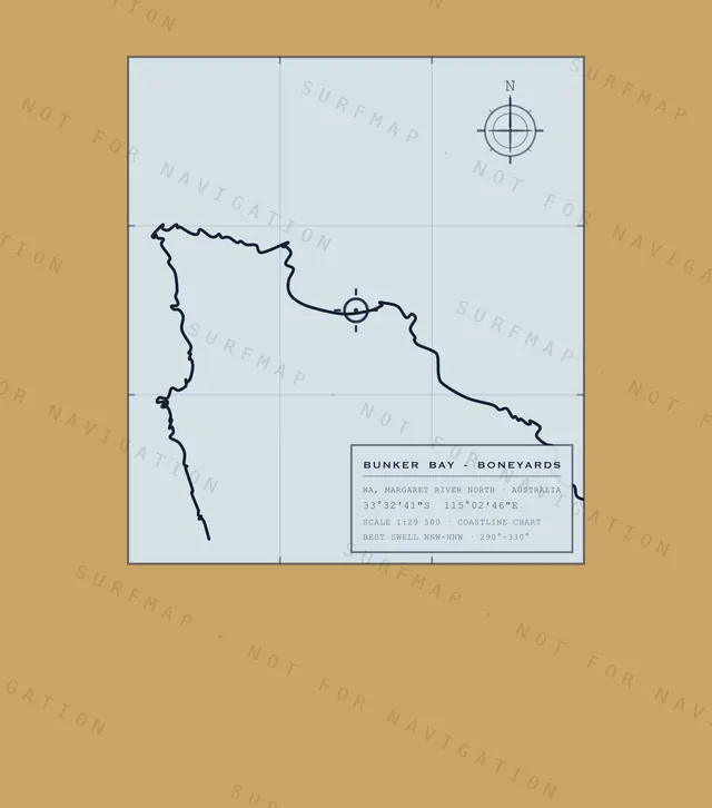 Bunker Bay - Boneyards chart, the full artwork printed on the back