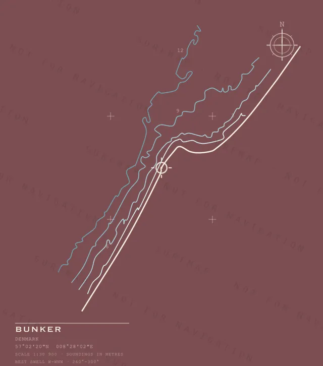 Bunker chart, the full artwork printed on the back