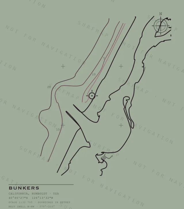Bunkers chart, the full artwork printed on the back