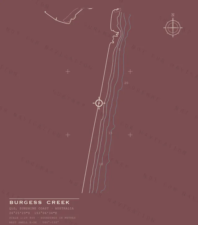 Burgess Creek chart, the full artwork printed on the back