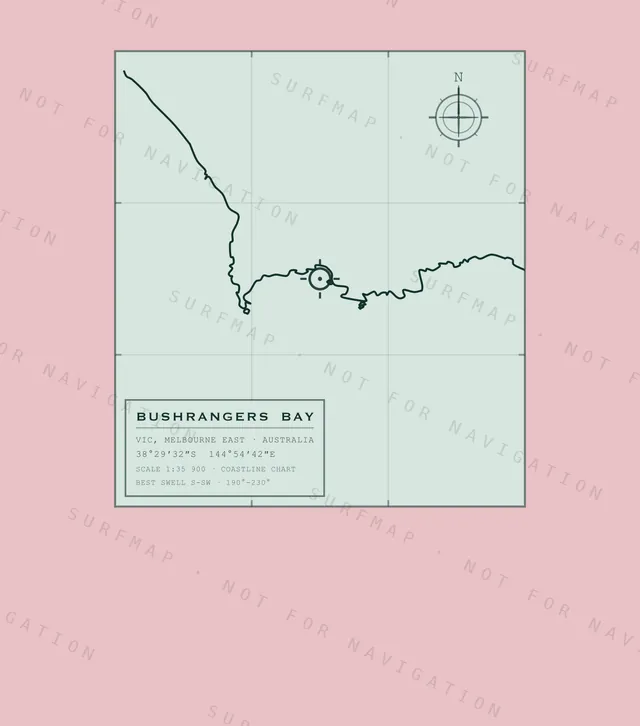 Bushrangers Bay chart, the full artwork printed on the back