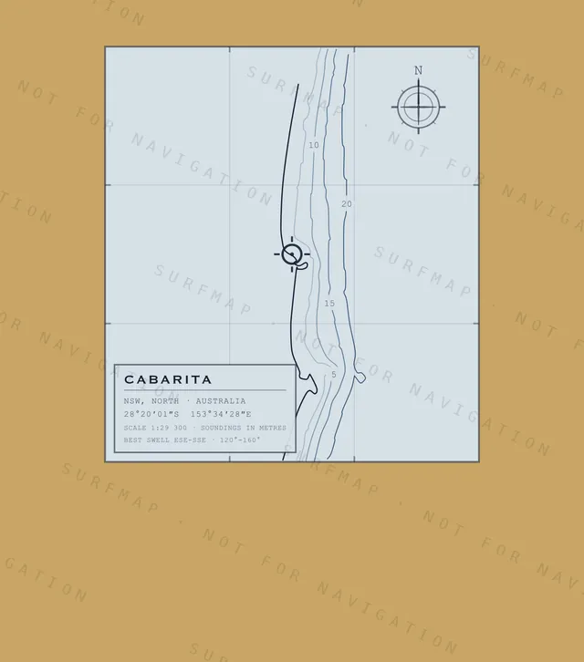 Cabarita chart, the full artwork printed on the back