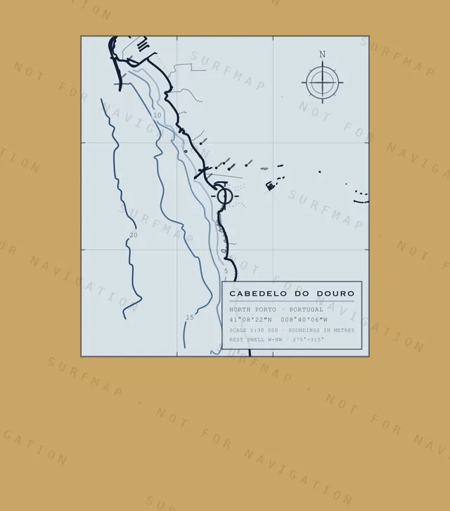 Cabedelo do Douro chart, the full artwork printed on the back