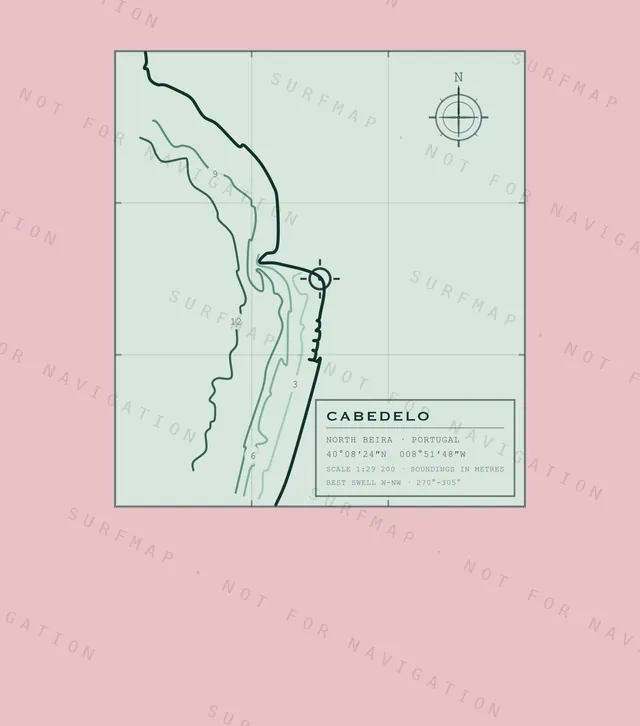 Cabedelo chart, the full artwork printed on the back