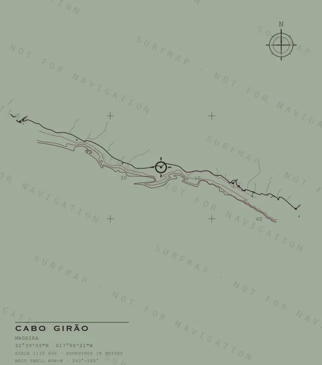 Cabo Girão chart, the full artwork printed on the back
