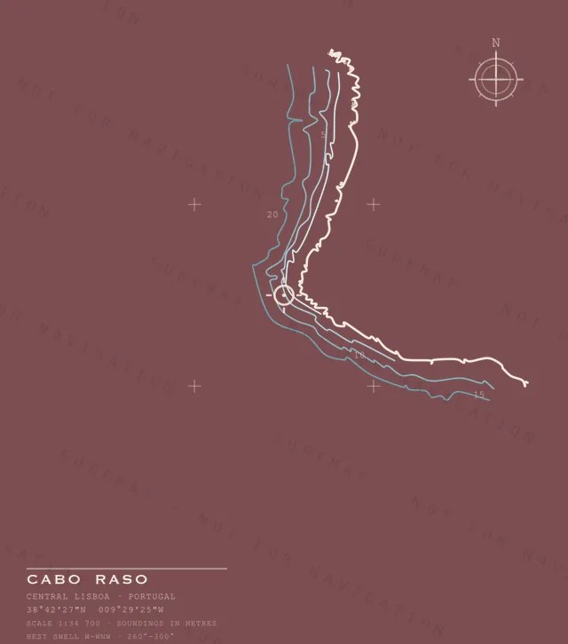 Cabo Raso chart, the full artwork printed on the back