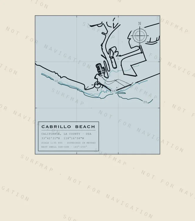 Cabrillo Beach chart, the full artwork printed on the back